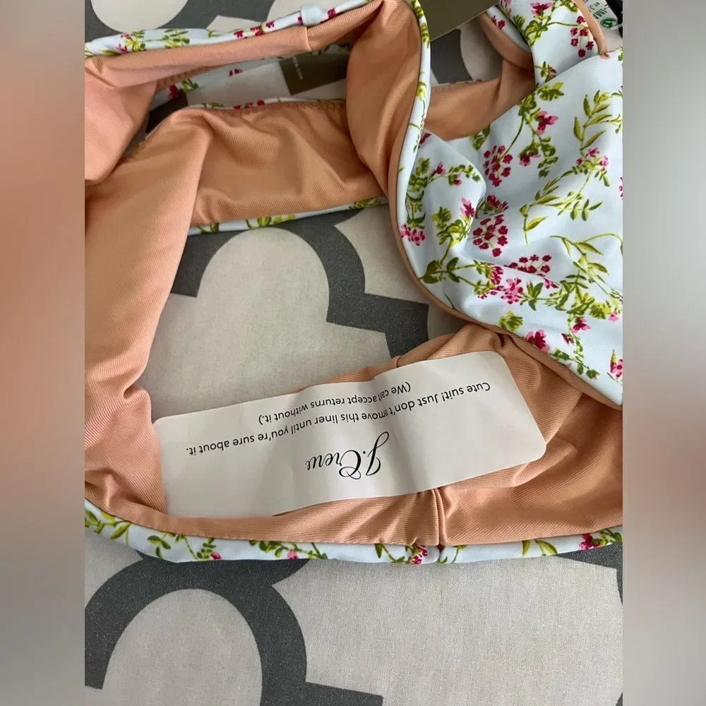 J.Crew Curved-waist cheeky bikini bottom in cloud meadow floral NWT Size M